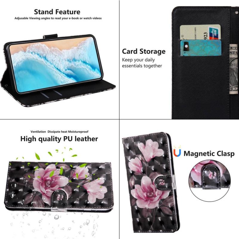 Capa Flip Para Poco X4 Pro 5G De Cordão Strappy Floral