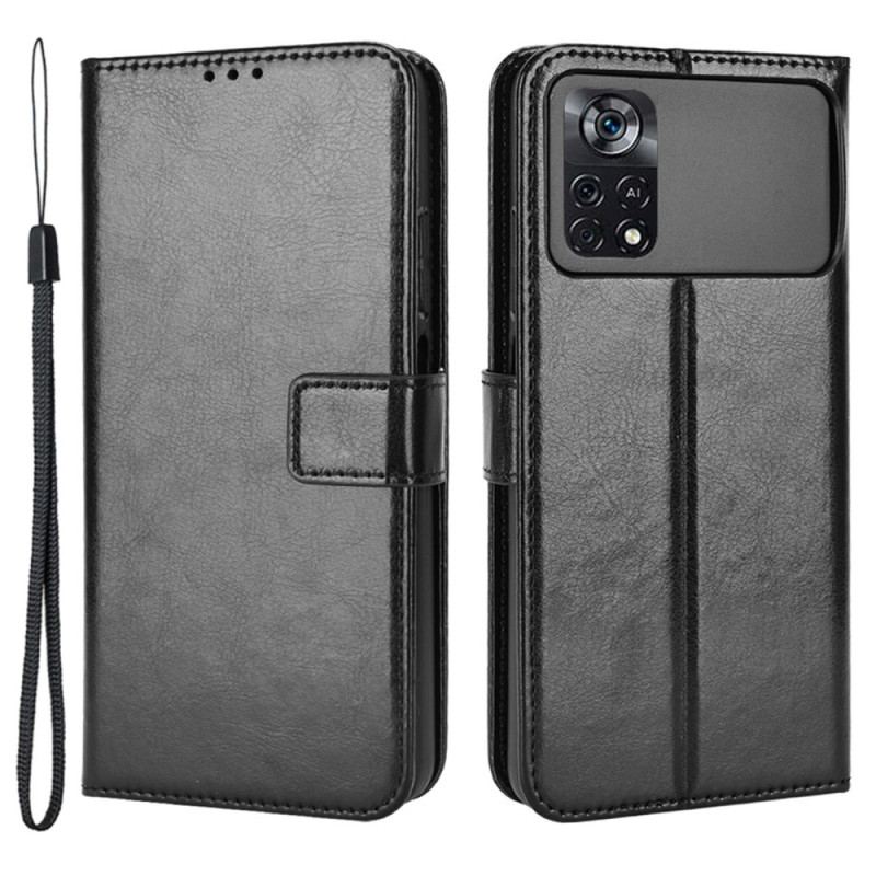 Capa Flip Para Poco X4 Pro 5G Couro Falso Chamativo