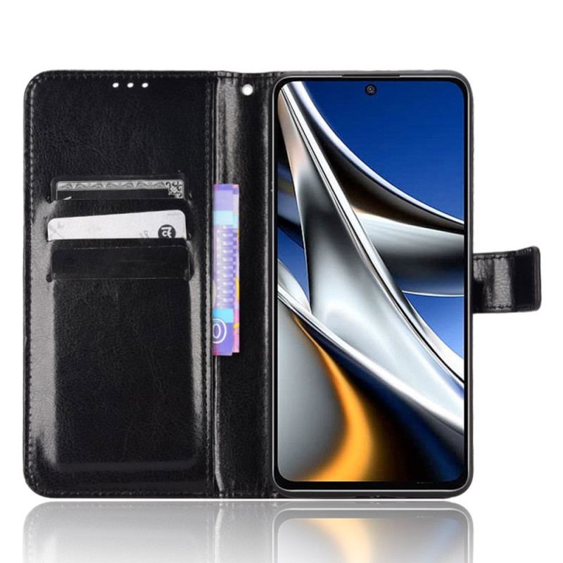 Capa Flip Para Poco X4 Pro 5G Couro Falso Chamativo