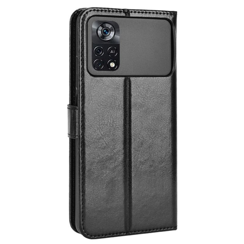 Capa Flip Para Poco X4 Pro 5G Couro Falso Chamativo