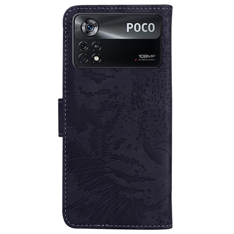 Capa Flip Para Poco X4 Pro 5G Estampa De Tigre