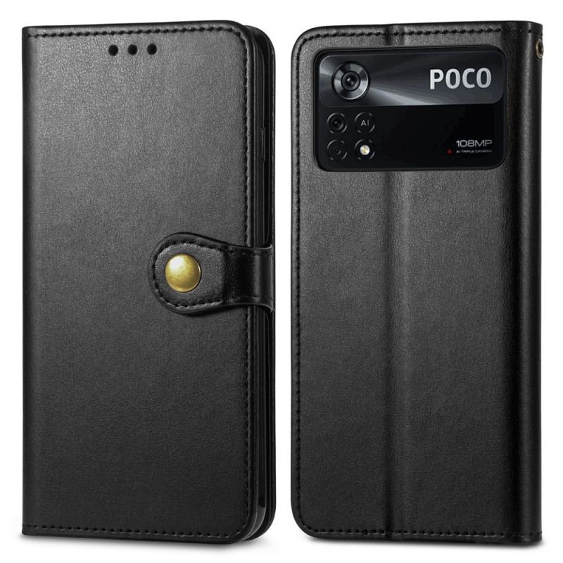 Capa Flip Para Poco X4 Pro 5G Fecho Magnético Vintage