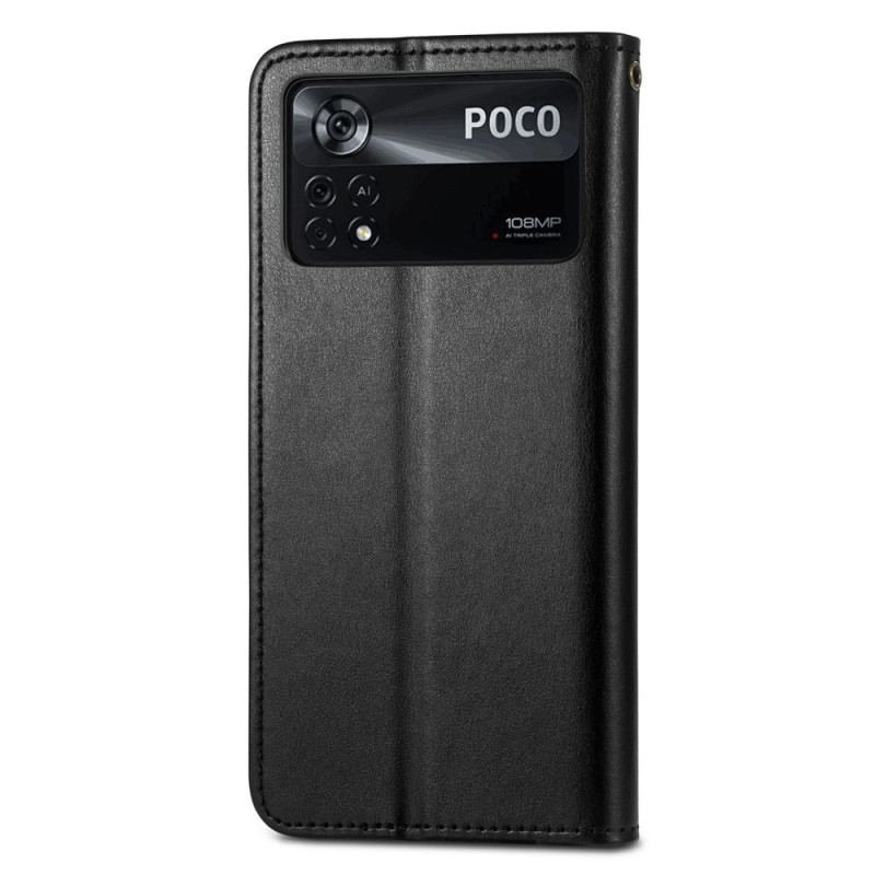 Capa Flip Para Poco X4 Pro 5G Fecho Magnético Vintage