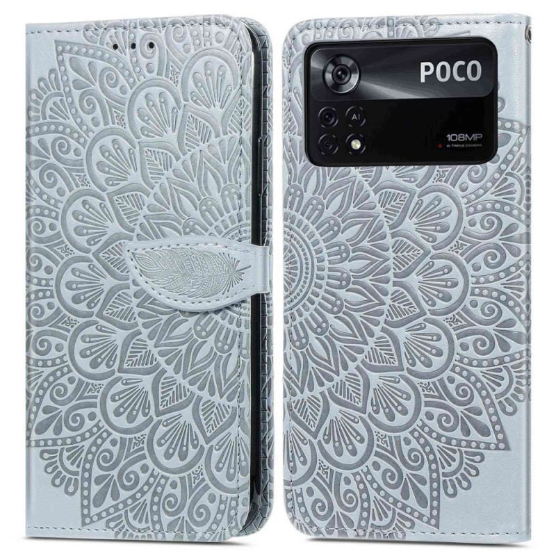 Capa Flip Para Poco X4 Pro 5G Folhas Tribais