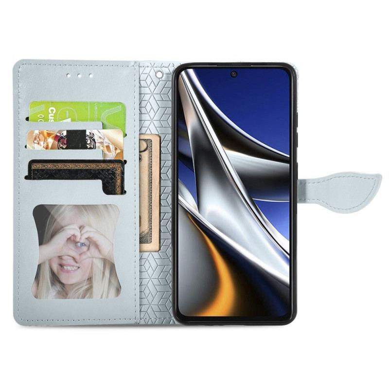 Capa Flip Para Poco X4 Pro 5G Folhas Tribais