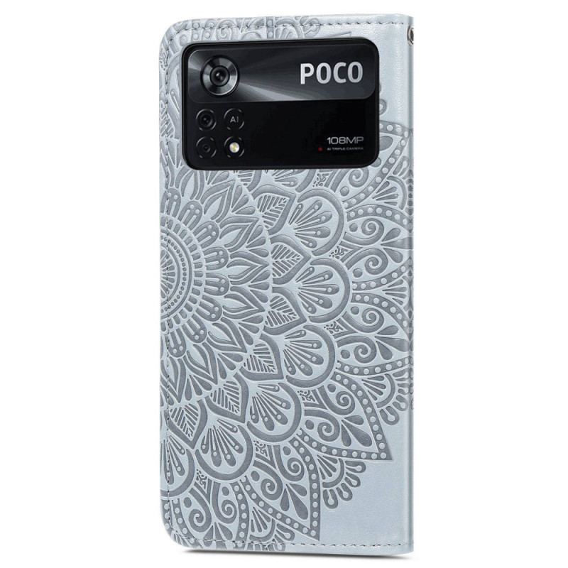 Capa Flip Para Poco X4 Pro 5G Folhas Tribais