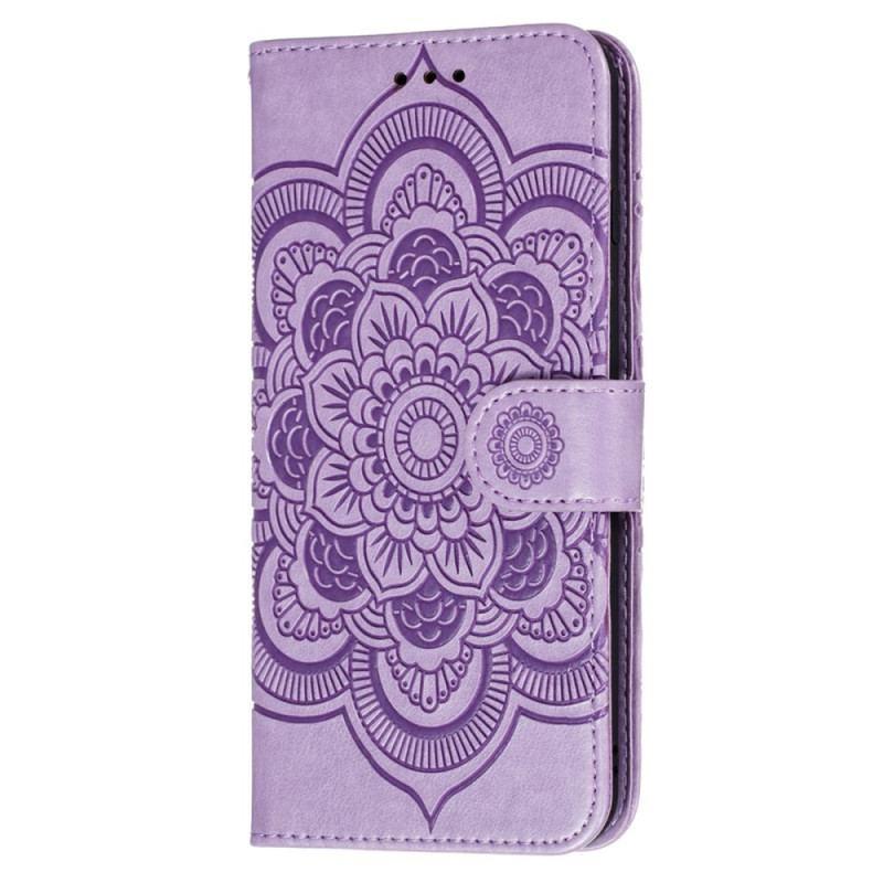 Capa Flip Para Poco X4 Pro 5G Mandala Com Cordão