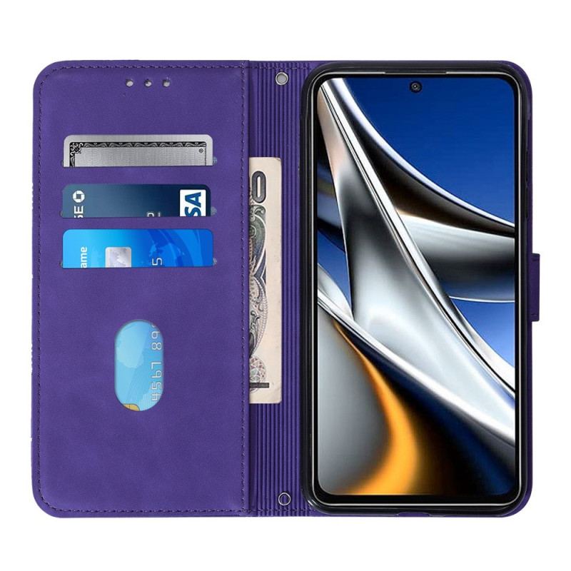 Capa Flip Para Poco X4 Pro 5G Padrão Com Alça De Ombro