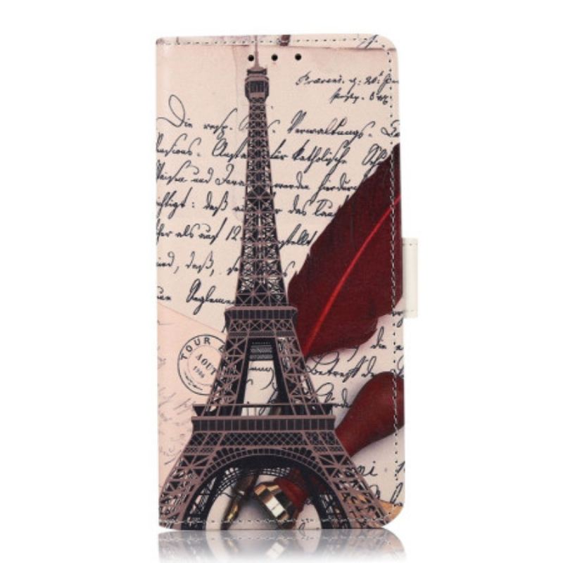 Capa Flip Para Poco X4 Pro 5G Torre Eiffel Do Poeta