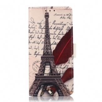 Capa Flip Para Poco X4 Pro 5G Torre Eiffel Do Poeta