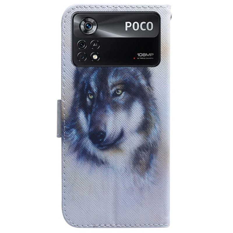 Capa Folio Para Poco X4 Pro 5G Cachorro Aquarela