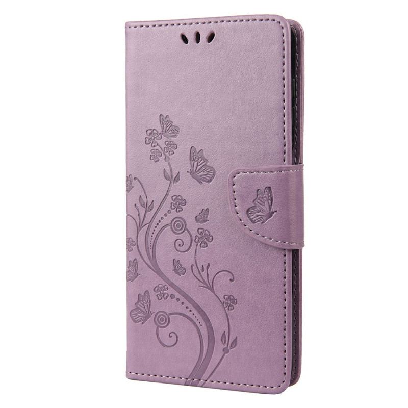 Capa Folio Para Poco X4 Pro 5G De Cordão Tanga Floral Borboletas