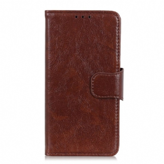 Capa Folio Para Poco X4 Pro 5G Couro Napa Rachado