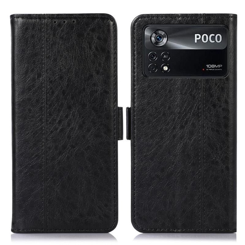 Capa Folio Para Poco X4 Pro 5G Estilo Alta Costura De Couro