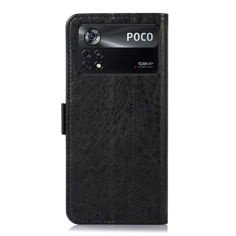 Capa Folio Para Poco X4 Pro 5G Estilo Alta Costura De Couro