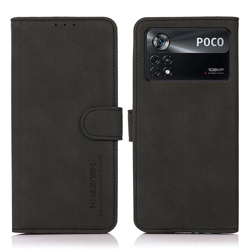 Capa Folio Para Poco X4 Pro 5G Khazneh Moda Efeito Couro