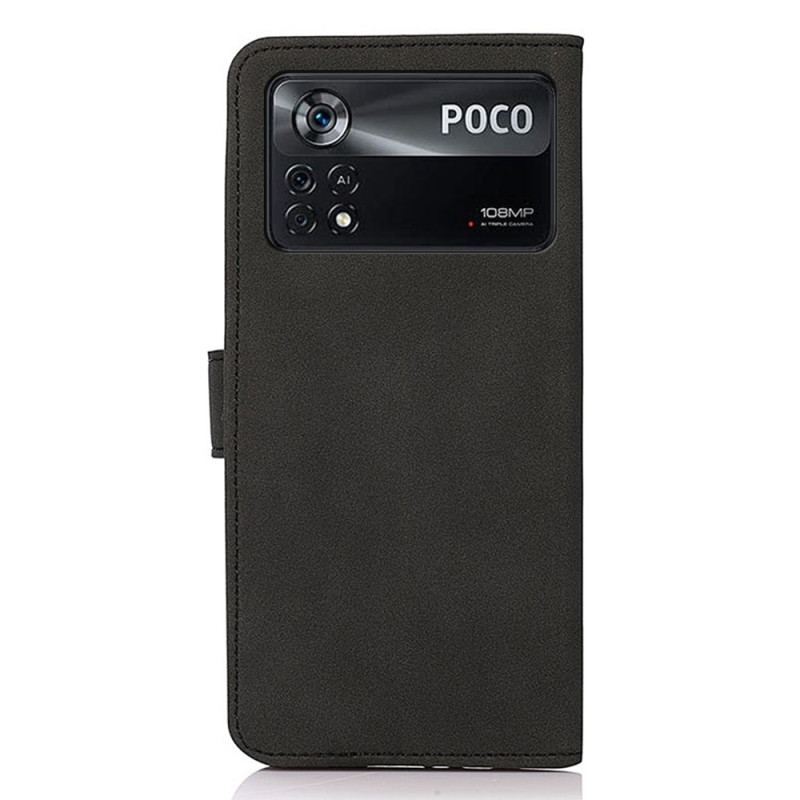 Capa Folio Para Poco X4 Pro 5G Khazneh Moda Efeito Couro