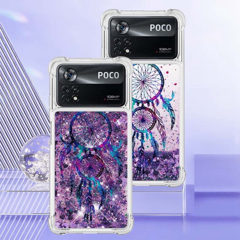 Capa Para Poco X4 Pro 5G Apanhador De Sonhos De Lantejoulas