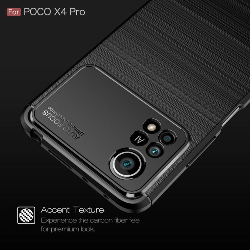 Capa Para Poco X4 Pro 5G Fibra De Carbono Escovada