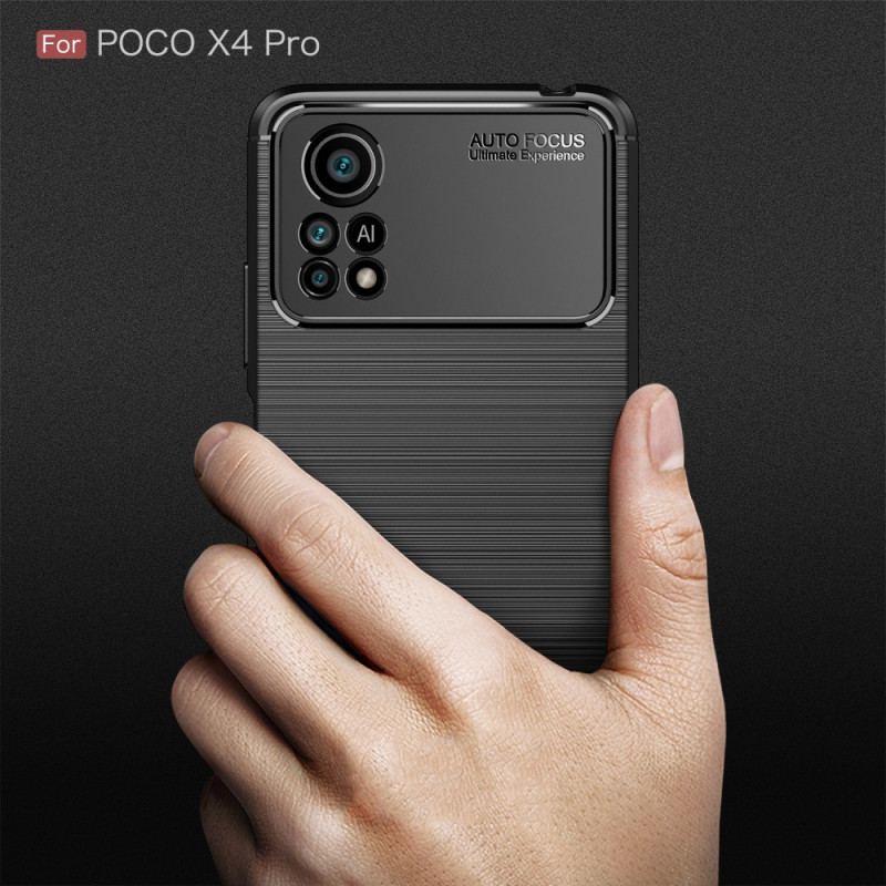 Capa Para Poco X4 Pro 5G Fibra De Carbono Escovada