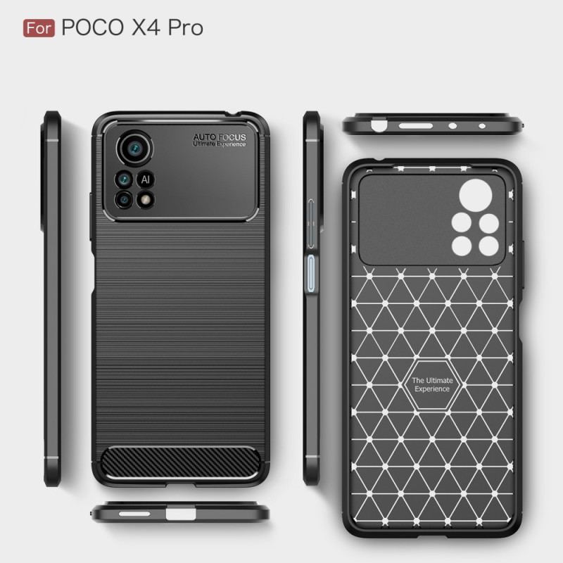 Capa Para Poco X4 Pro 5G Fibra De Carbono Escovada