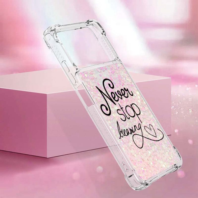 Capa Para Poco X4 Pro 5G Nunca Pare De Sonhar Com Glitter