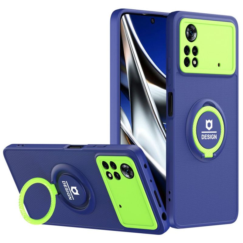 Capa Para Poco X4 Pro 5G Suporte De Anel Bicolor