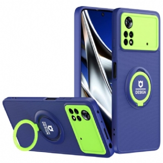 Capa Para Poco X4 Pro 5G Suporte De Anel Bicolor