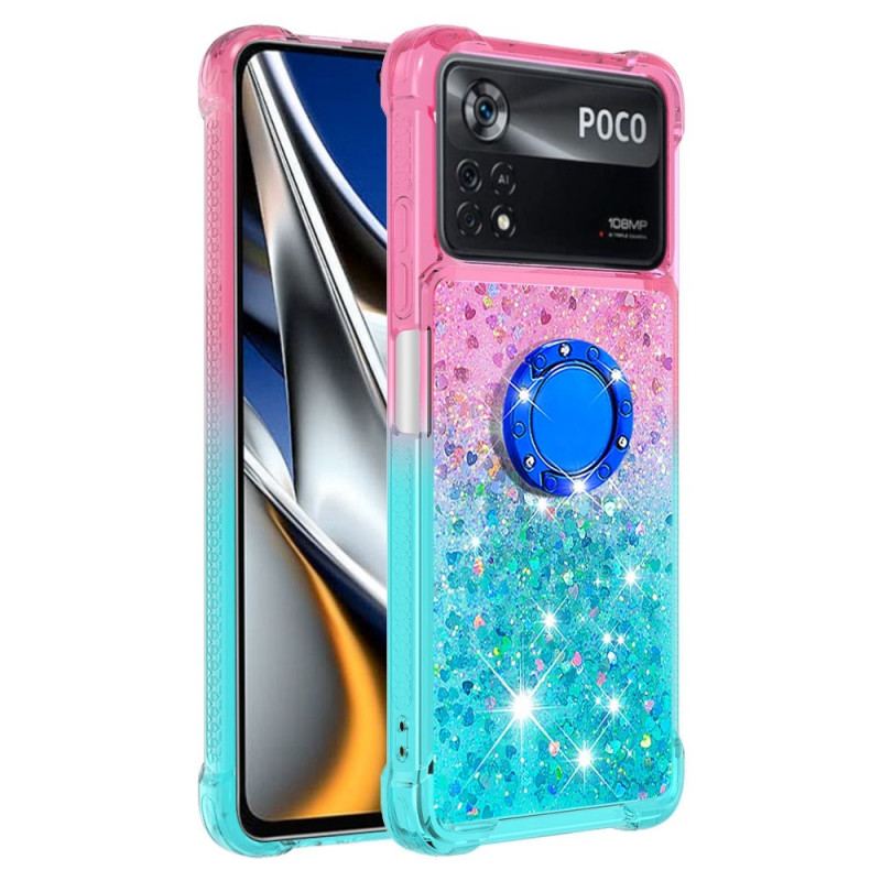 Capa Para Poco X4 Pro 5G Suporte De Anel Glitter