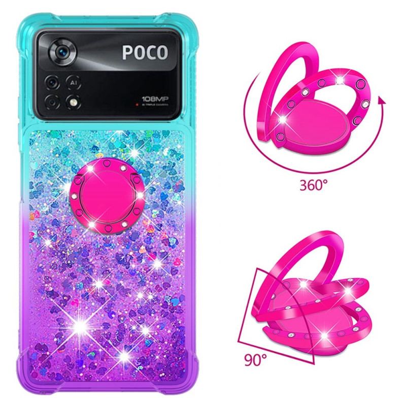 Capa Para Poco X4 Pro 5G Suporte De Anel Glitter