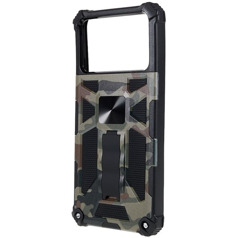 Capa Para Poco X4 Pro 5G Suporte Removível De Camuflagem