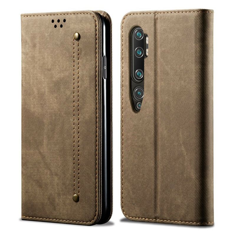 Capa De Celular Para Xiaomi Mi Note 10 / 10 Pro Flip Tecido Jeans