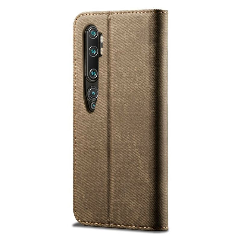 Capa De Celular Para Xiaomi Mi Note 10 / 10 Pro Flip Tecido Jeans