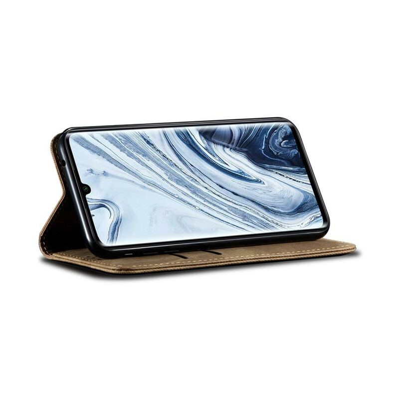 Capa De Celular Para Xiaomi Mi Note 10 / 10 Pro Flip Tecido Jeans