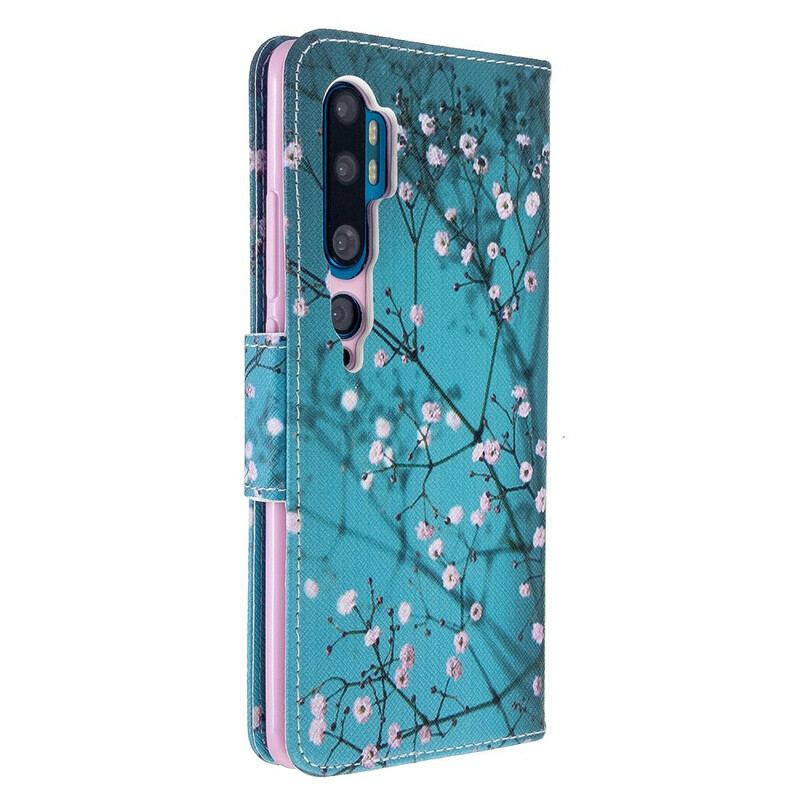 Capa De Couro Para Xiaomi Mi Note 10 / 10 Pro Árvore Florida