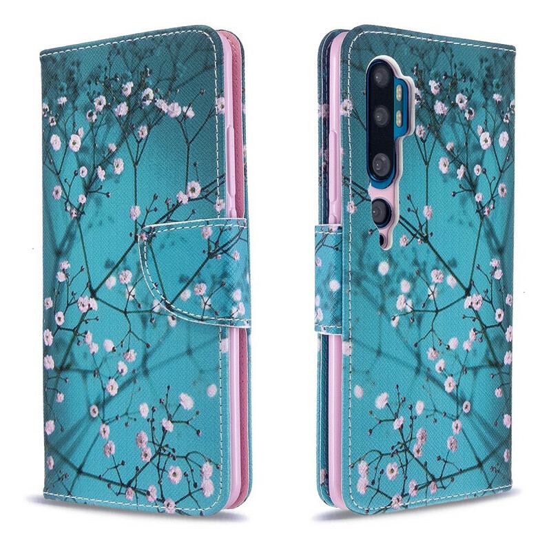 Capa De Couro Para Xiaomi Mi Note 10 / 10 Pro Árvore Florida