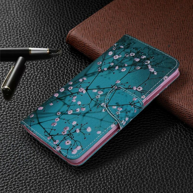 Capa De Couro Para Xiaomi Mi Note 10 / 10 Pro Árvore Florida