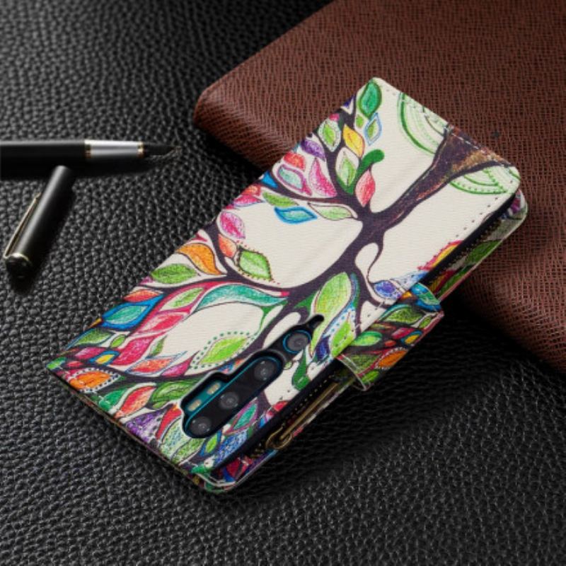 Capa De Couro Para Xiaomi Mi Note 10 / 10 Pro Bolso De Árvore Com Zíper