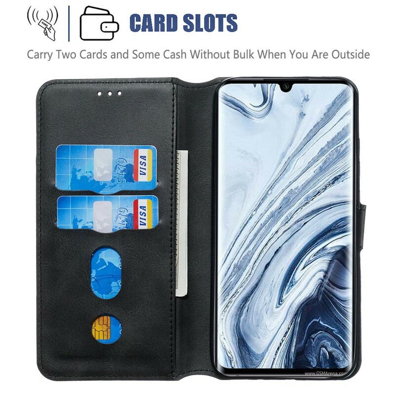 Capa De Couro Para Xiaomi Mi Note 10 / 10 Pro Flip Em Rabat Arrondit