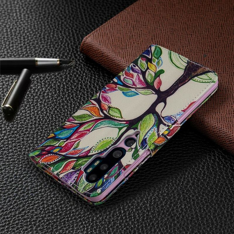 Capa Flip Para Xiaomi Mi Note 10 / 10 Pro Árvore Colorida