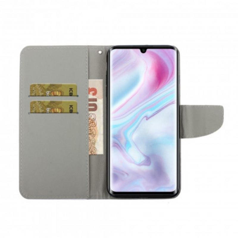 Capa Flip Para Xiaomi Mi Note 10 / 10 Pro De Cordão Variações De Tiras Borboletas