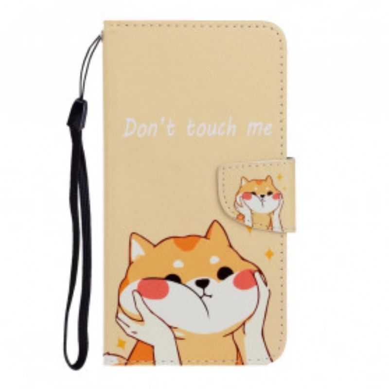 Capa Folio Para Xiaomi Mi Note 10 / 10 Pro De Cordão Gato Não Me Toque Com Alça