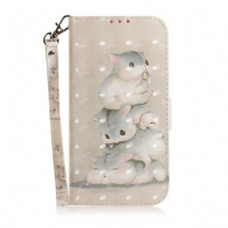 Capa Folio Para Xiaomi Mi Note 10 / 10 Pro De Cordão Hamsters Tanga