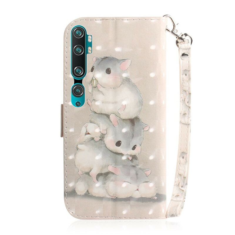 Capa Folio Para Xiaomi Mi Note 10 / 10 Pro De Cordão Hamsters Tanga