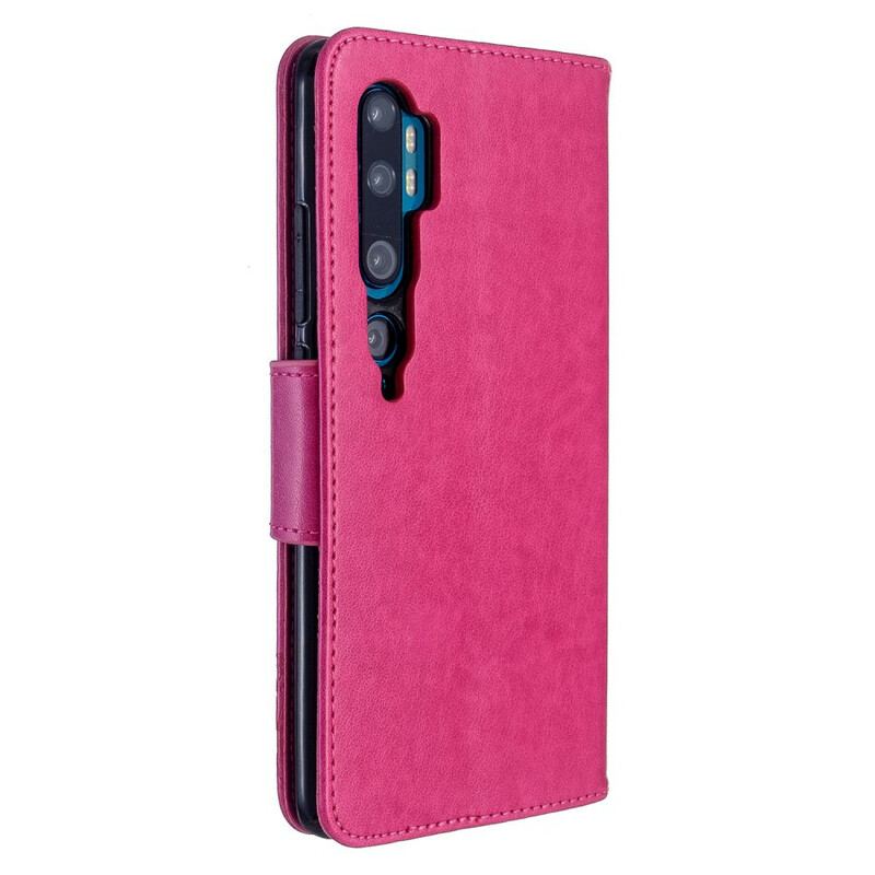 Capa Folio Para Xiaomi Mi Note 10 / 10 Pro De Cordão Strappy Estampado Borboletas