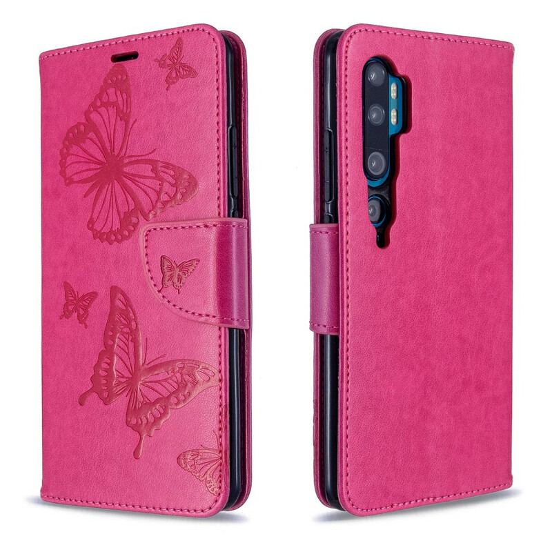 Capa Folio Para Xiaomi Mi Note 10 / 10 Pro De Cordão Strappy Estampado Borboletas