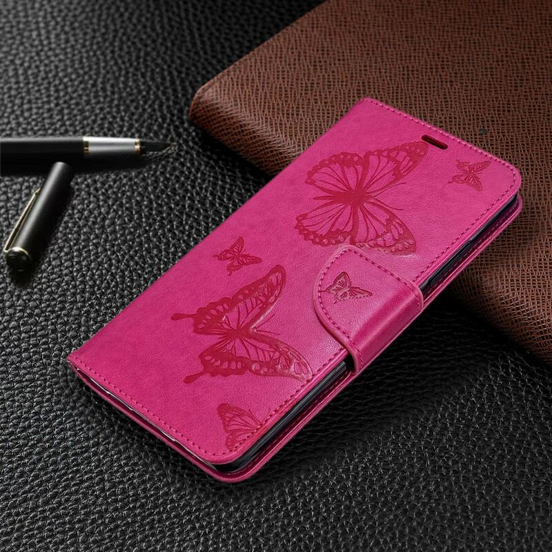 Capa Folio Para Xiaomi Mi Note 10 / 10 Pro De Cordão Strappy Estampado Borboletas