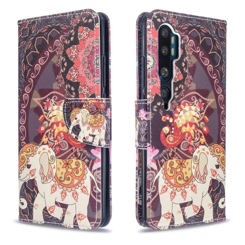 Capa Folio Para Xiaomi Mi Note 10 / 10 Pro Elefantes Indianos