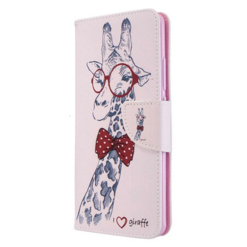 Capa Folio Para Xiaomi Mi Note 10 / 10 Pro Girafa Inteligente