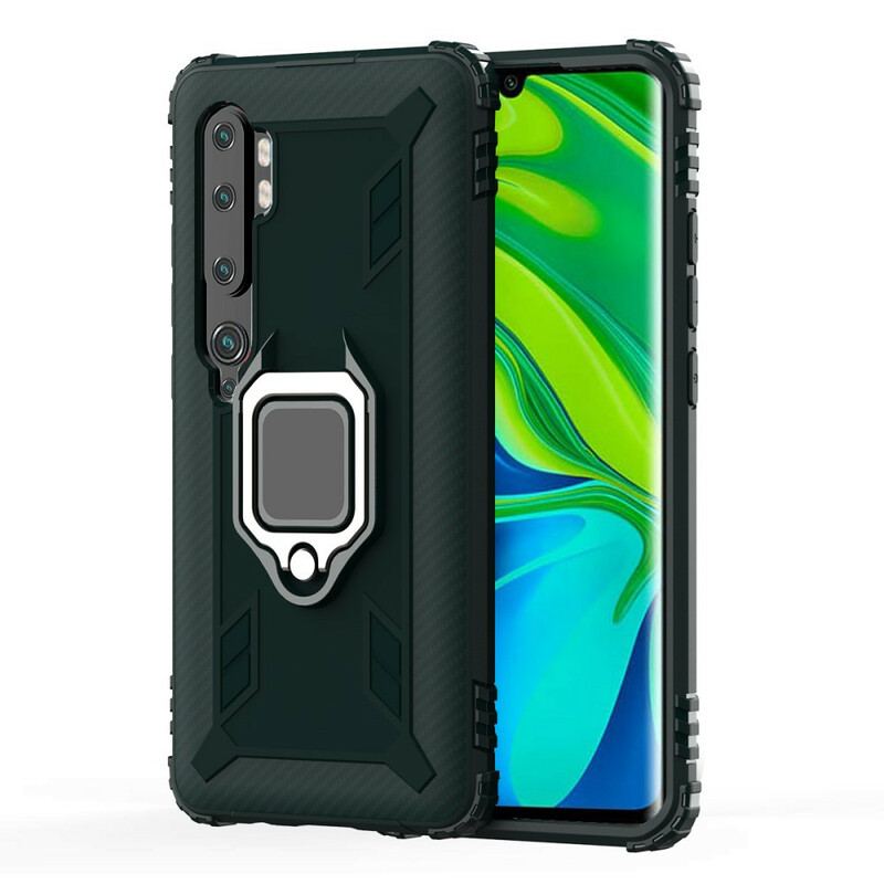 Capa Para Xiaomi Mi Note 10 / 10 Pro Anel E Fibra De Carbono